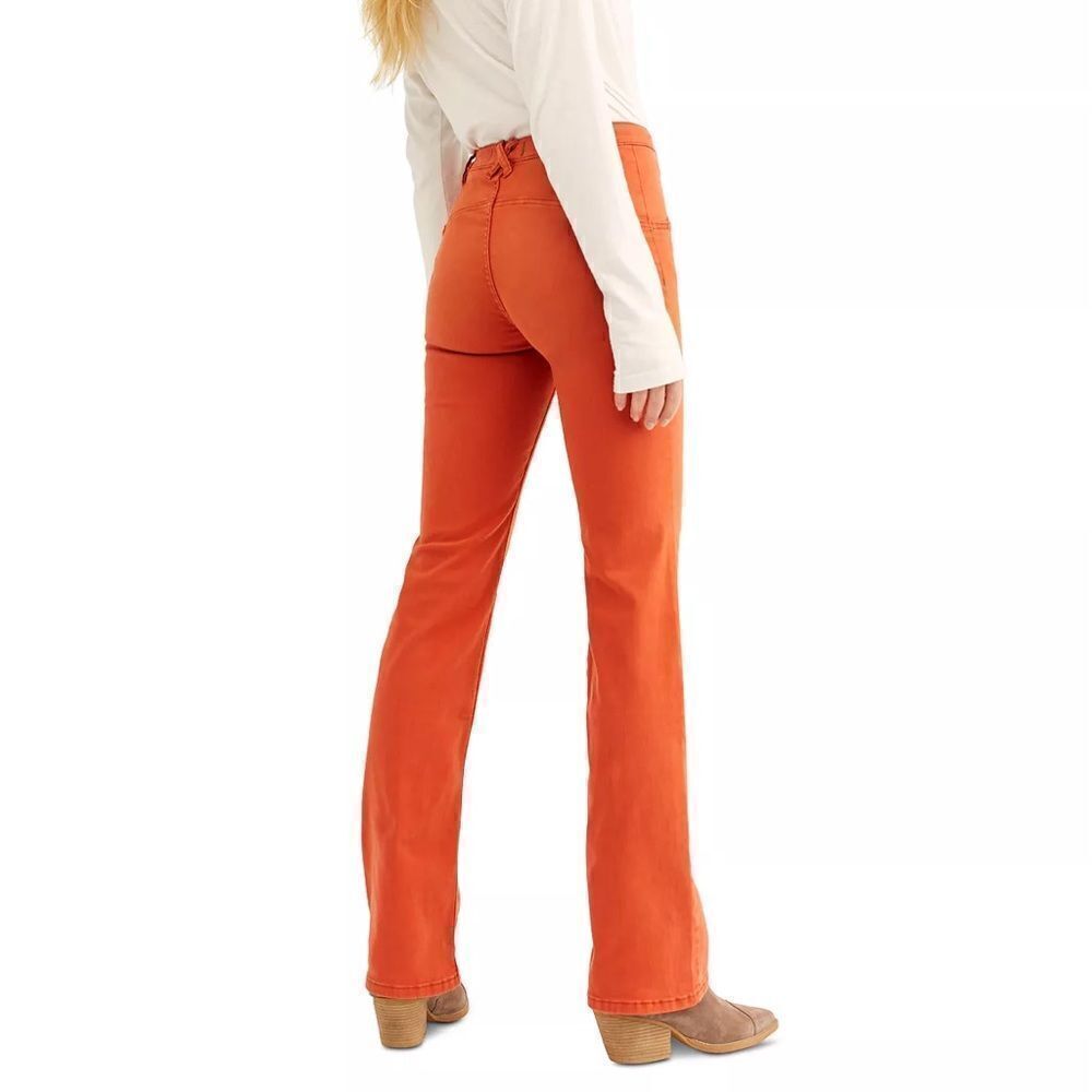 Free People Eva Lace-up Bootcut Jeans in Bran Red Size 26 - Picture 2 of 8